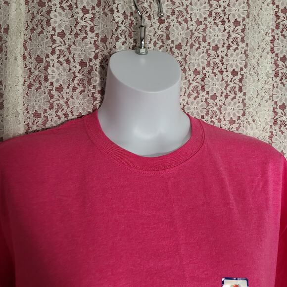 NWT men's Fruit of the loom pink v neck tshirt size xl - Picture 2 of 6